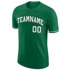 Custom Kelly Green White-Gray Performance T-Shirt photo 5