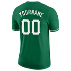 Custom Kelly Green White-Gray Performance T-Shirt photo 6