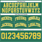 Custom Kelly Green Gold-White Authentic Throwback Basketball Shorts photo 2