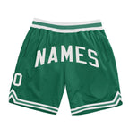 Custom Kelly Green White Authentic Throwback Basketball Shorts photo 1