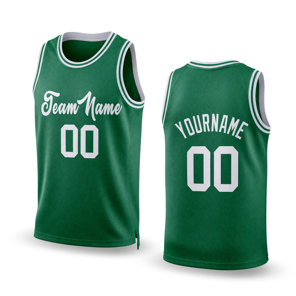Custom Kelly Green White Authentic Throwback Basketball Jersey
