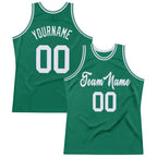 Custom Kelly Green White Authentic Throwback Basketball Jersey photo 1