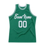 Custom Kelly Green White Authentic Throwback Basketball Jersey photo 6