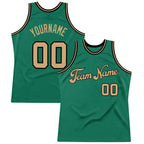 Custom Kelly Green Old Gold-Black Authentic Throwback Basketball Jersey photo 1