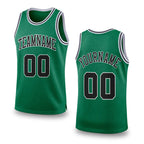 Custom Kelly Green Black-White Authentic Throwback Basketball Jersey