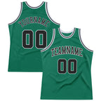 Custom Kelly Green Black-White Authentic Throwback Basketball Jersey photo 1