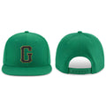 Custom Kelly Green Black-Old Gold Stitched Adjustable Snapback Hat