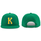 Custom Kelly Green Gold-White Stitched Adjustable Snapback Hat