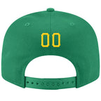 Custom Kelly Green Gold-White Stitched Adjustable Snapback Hat photo 3