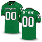 Custom Grass Green White-Black Mesh Authentic Throwback Football Jersey