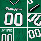 Custom Grass Green White-Black Mesh Authentic Throwback Football Jersey detail