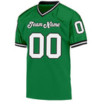 Custom Grass Green White-Black Mesh Authentic Throwback Football Jersey photo 2