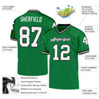 Custom Grass Green White-Black Mesh Authentic Throwback Football Jersey photo 4