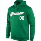 Custom Stitched Kelly Green White-Gray Sports Pullover Sweatshirt Hoodie photo 2