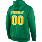 Custom Stitched Kelly Green Gold-White Sports Pullover Sweatshirt Hoodie photo 3