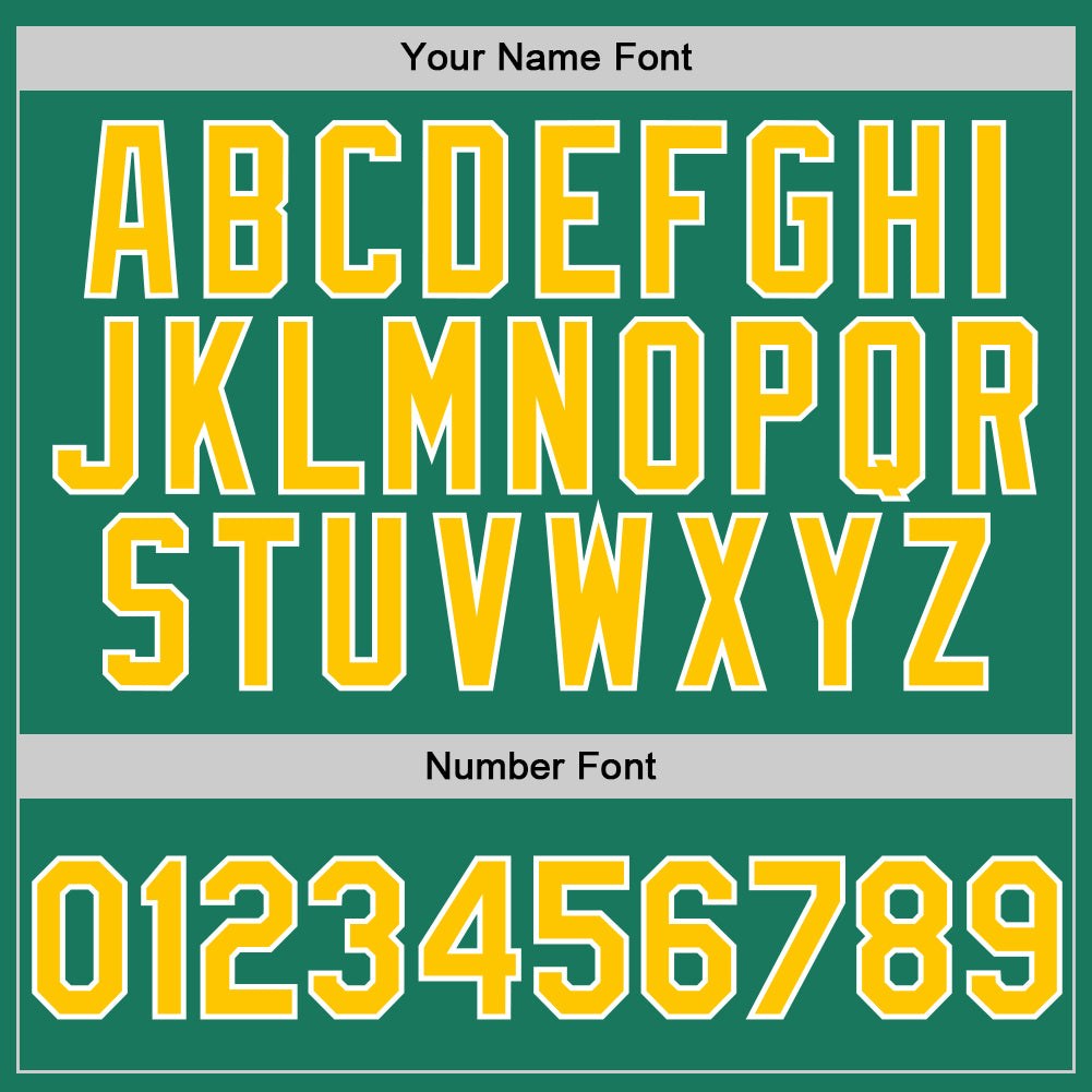 Custom Stitched Kelly Green Gold-White Sports Pullover Sweatshirt Hoodie photo 4