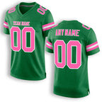 Custom Grass Green Pink-White Mesh Authentic Football Jersey