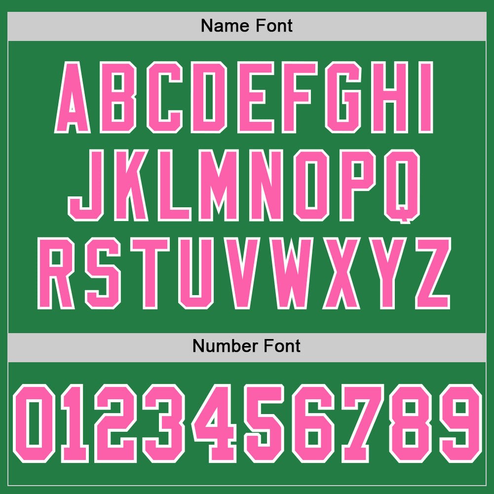 Custom Grass Green Pink-White Mesh Authentic Football Jersey photo 3