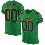Custom Grass Green Black-Old Gold Mesh Authentic Football Jersey photo 1