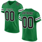 Custom Grass Green Black-White Mesh Authentic Football Jersey
