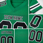 Custom Grass Green Black-White Mesh Authentic Football Jersey detail
