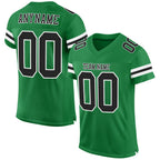 Custom Grass Green Black-White Mesh Authentic Football Jersey photo 1