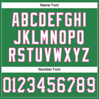 Custom Grass Green White-Pink Mesh Authentic Football Jersey photo 3