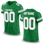 Custom Grass Green White-Gray Mesh Authentic Football Jersey