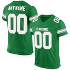 Custom Grass Green White-Gray Mesh Authentic Football Jersey photo 1