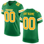Custom Grass Green Gold-White Mesh Authentic Football Jersey