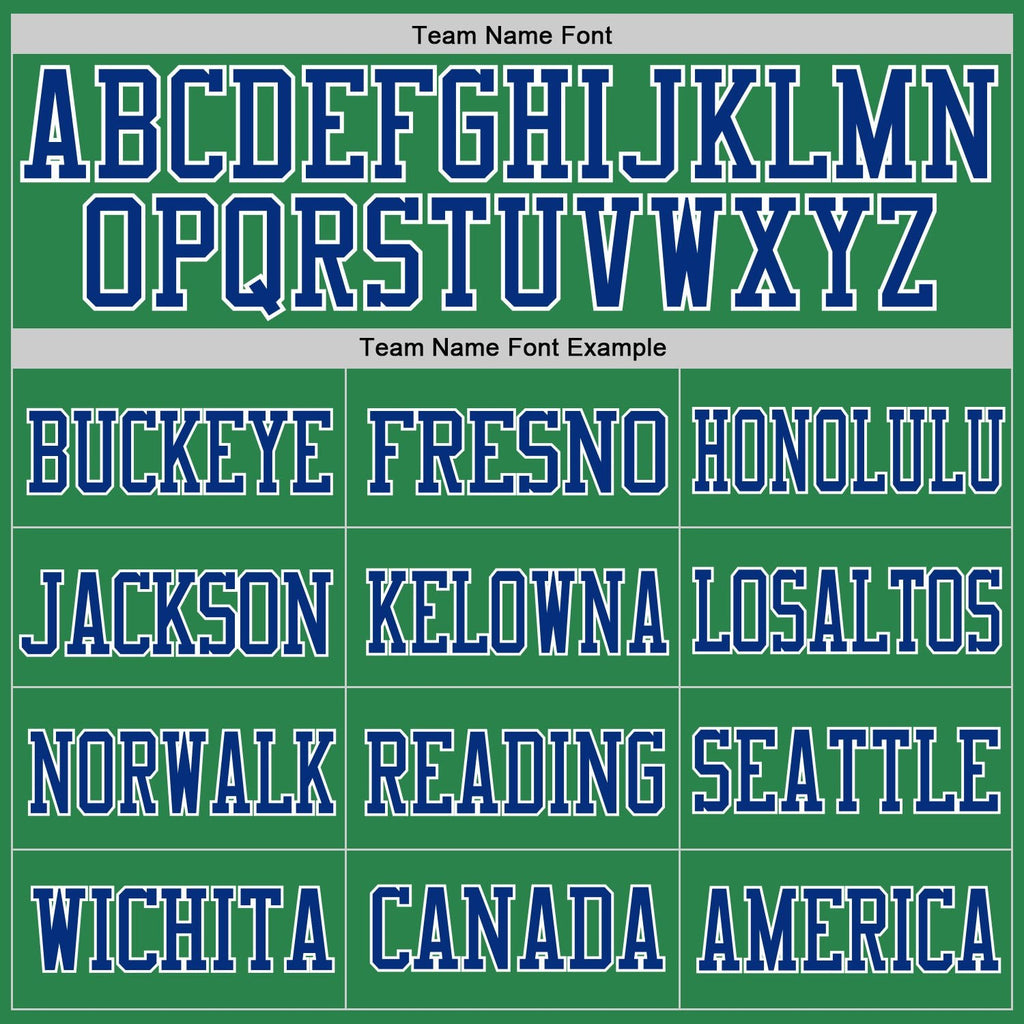 Custom Grass Green Royal-White Mesh Authentic Football Jersey photo 2