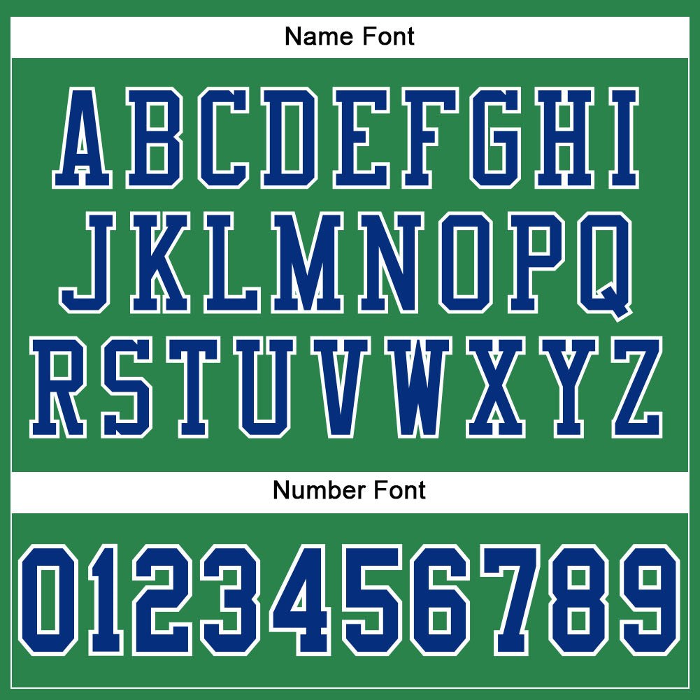 Custom Grass Green Royal-White Mesh Authentic Football Jersey photo 3