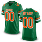 Custom Grass Green Orange-White Mesh Authentic Football Jersey