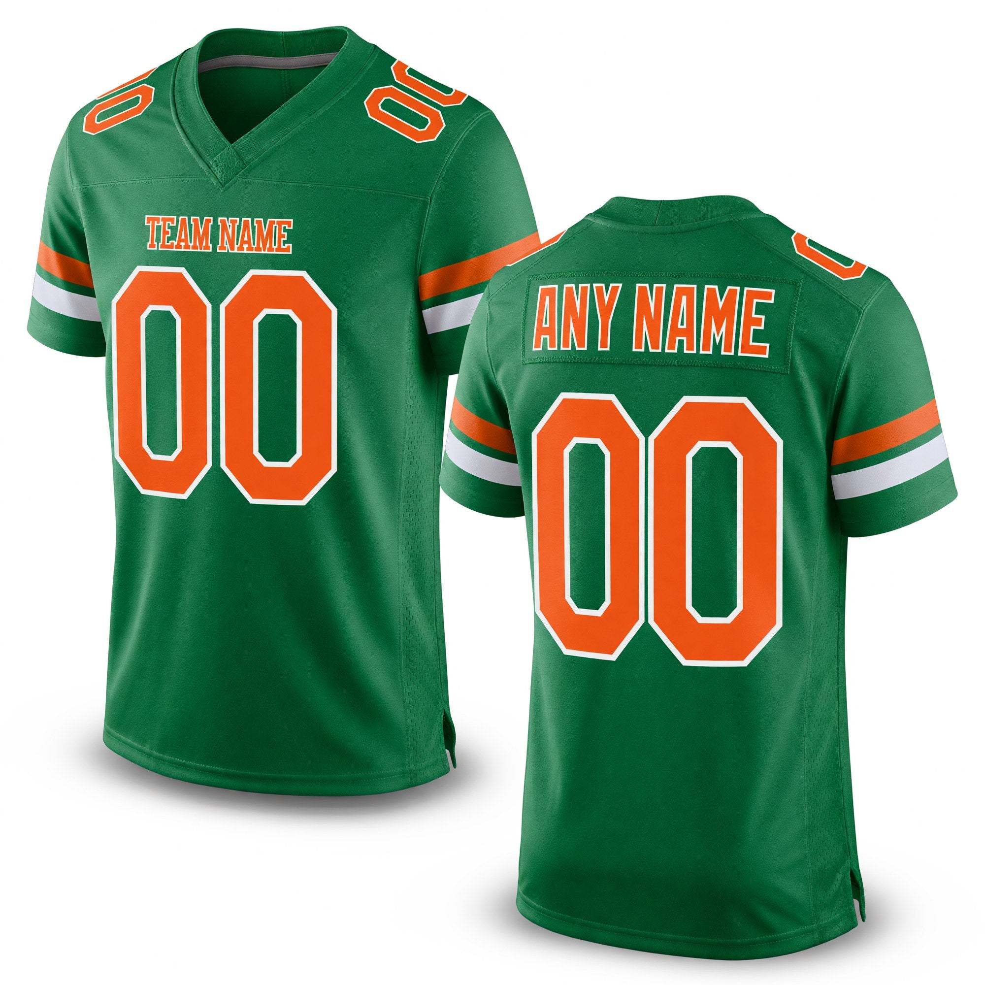 Custom Grass Green Orange-White Mesh Authentic Football Jersey