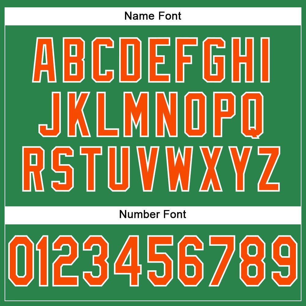 Custom Grass Green Orange-White Mesh Authentic Football Jersey photo 3