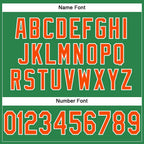 Custom Grass Green Orange-White Mesh Authentic Football Jersey photo 3