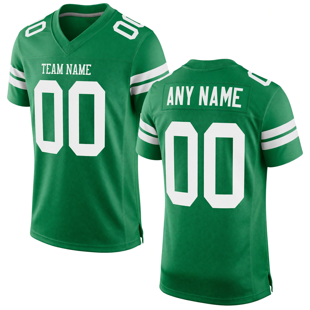 Custom Grass Green White Mesh Authentic Football Jersey