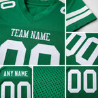 Custom Grass Green White Mesh Authentic Football Jersey detail