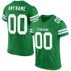 Custom Grass Green White Mesh Authentic Football Jersey photo 1