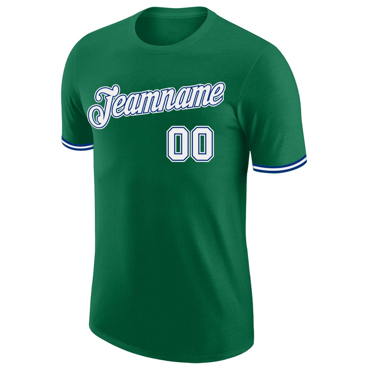 Custom Kelly Green White-Royal Performance T-Shirt photo 4