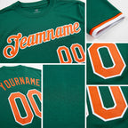 Custom Kelly Green Orange-White Performance T-Shirt detail