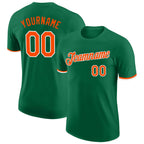 Custom Kelly Green Orange-White Performance T-Shirt photo 1