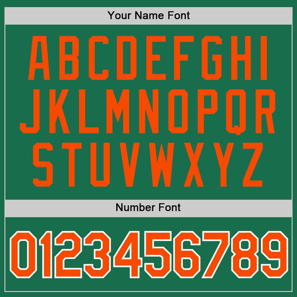 Custom Kelly Green Orange-White Performance T-Shirt photo 2