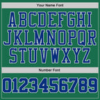 Custom Kelly Green Royal-White Performance T-Shirt photo 2