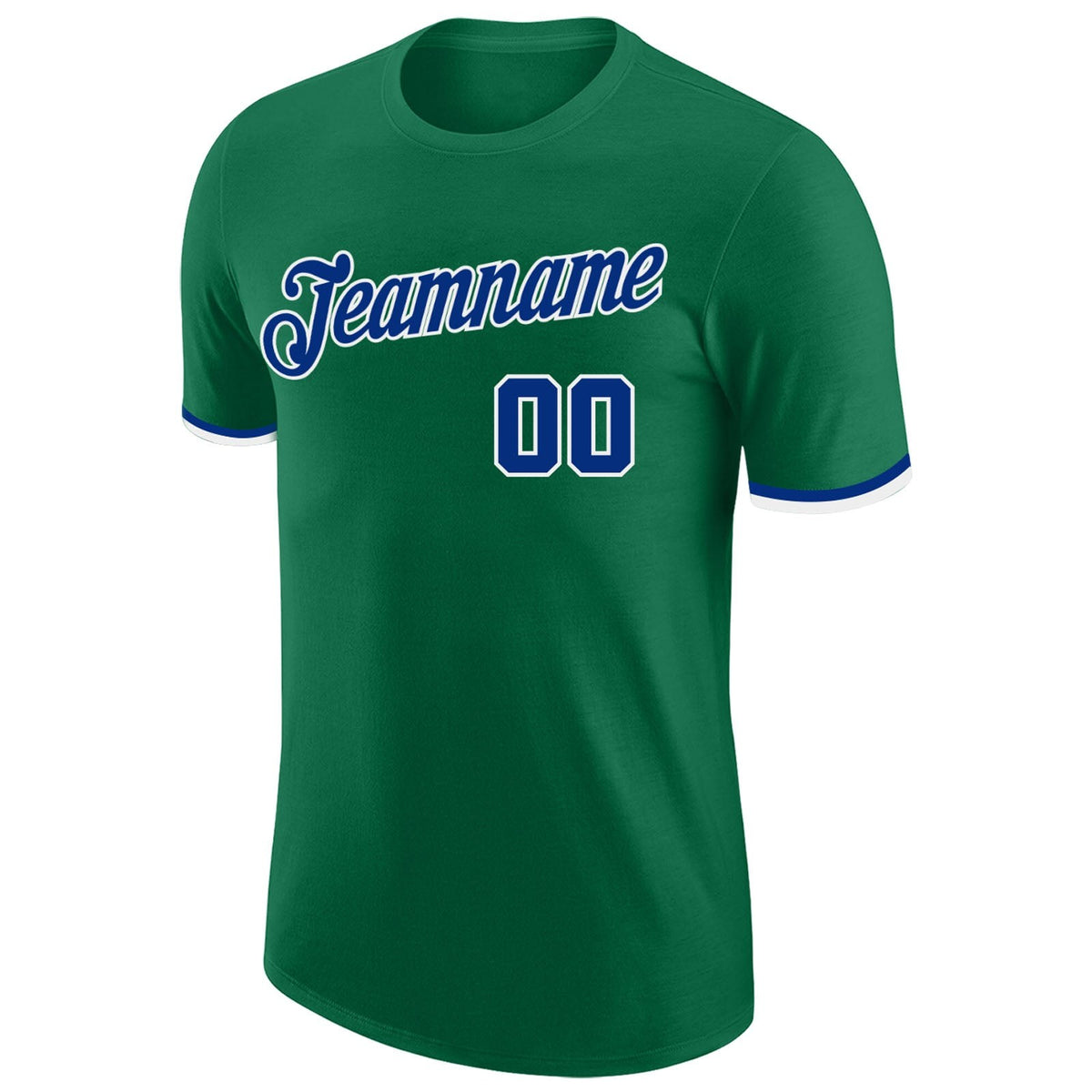 Custom Kelly Green Royal-White Performance T-Shirt photo 4