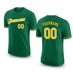 Custom Kelly Green Gold-White Performance T-Shirt