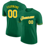 Custom Kelly Green Gold-White Performance T-Shirt photo 1