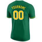 Custom Kelly Green Gold-White Performance T-Shirt photo 5