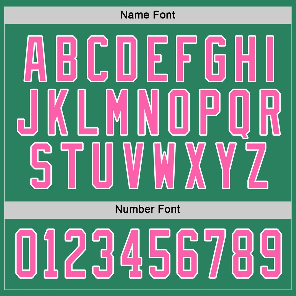 Custom Kelly Green Pink-White Hockey Jersey photo 2