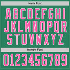 Custom Kelly Green Pink-White Hockey Jersey photo 2